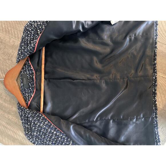 J.Crew Sparkling Blue Midnight Tweed Cropped Jacket Wool Blend Women’s size 10 - Picture 9 of 15